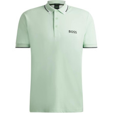 HUGO BOSS Cotton-Blend Polo Shirt With Contrast Logos Polo
