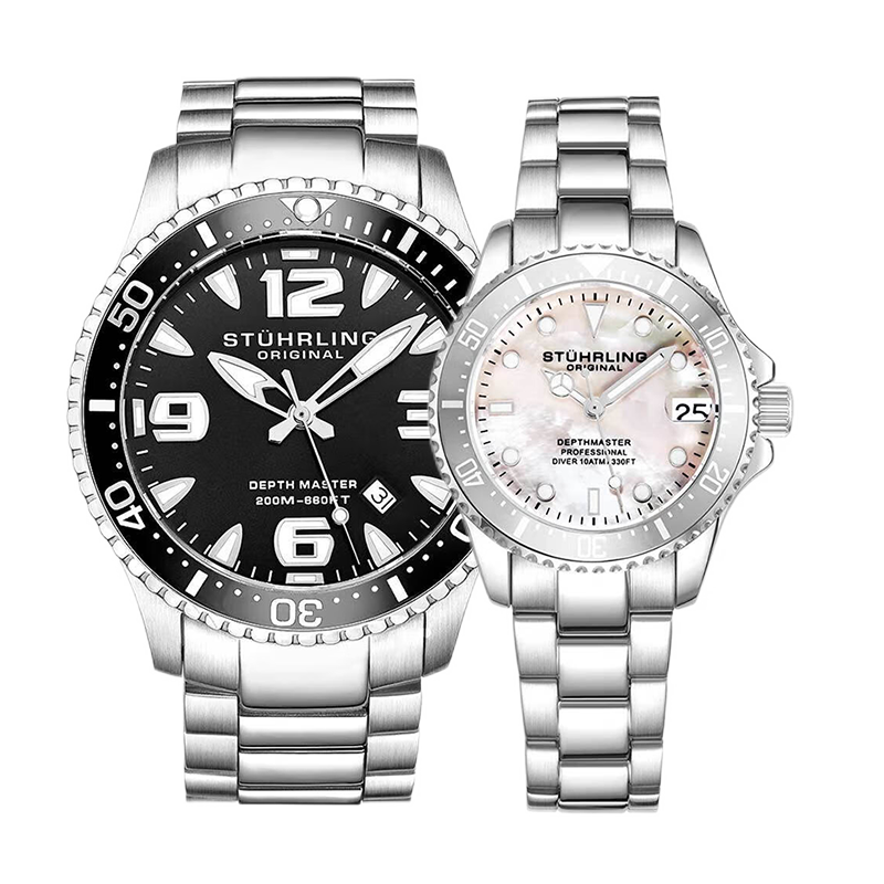 STUHRLING 43mm black 842.02+3950L.1