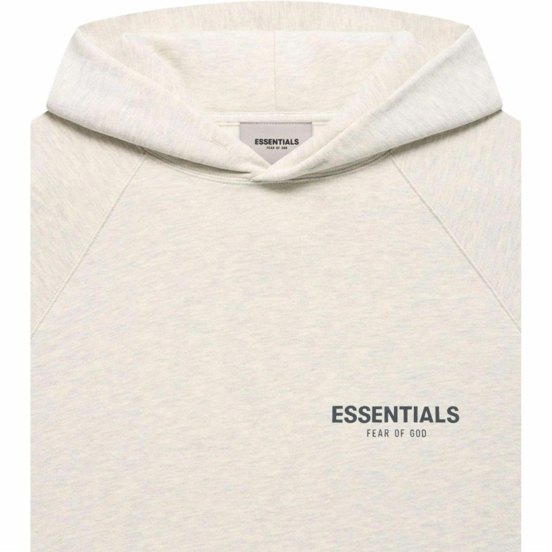 Fear of God Essentials FW21 Pullover Hoodie Light Heather Oatmeal Logo