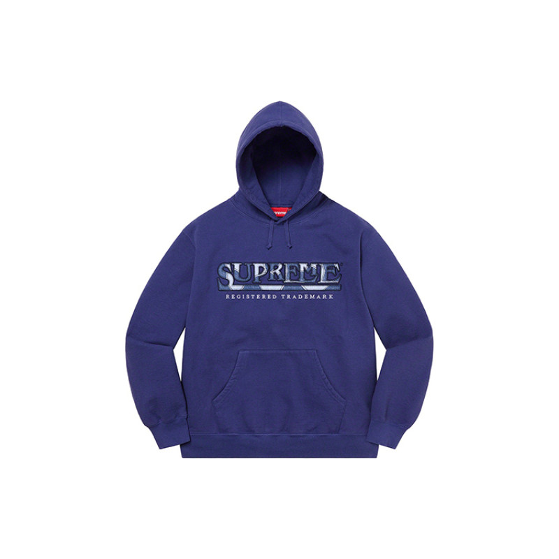 Supreme SS21 Week 17 Denim Logo Hooded Sweatshirt