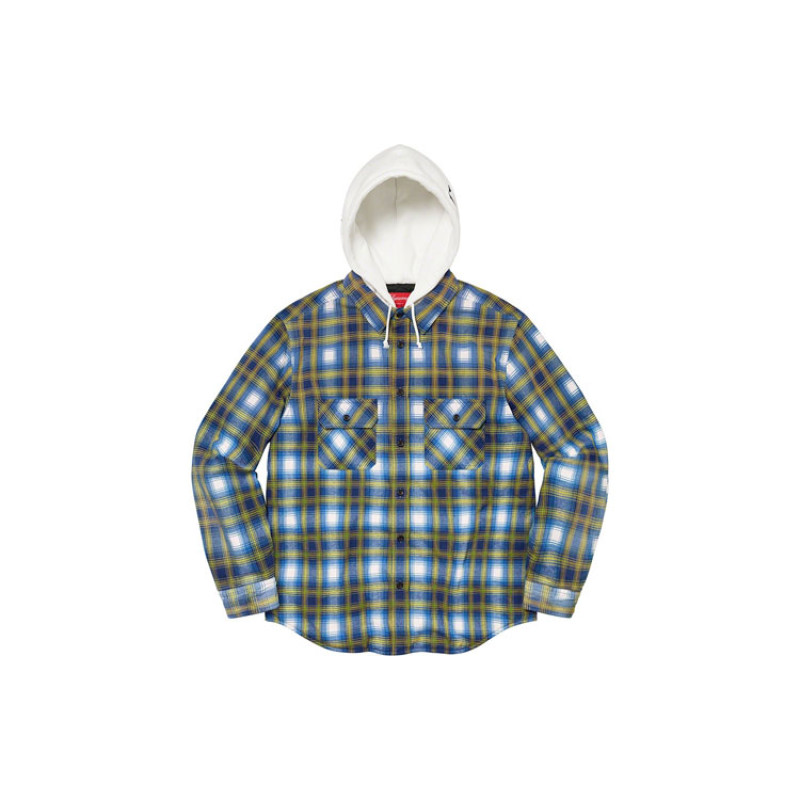 Supreme FW21 Week 9 Hooded Flannel Zip Up Shirt