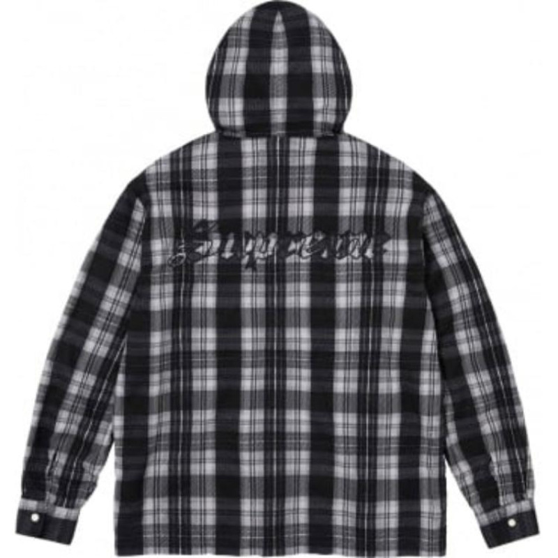 Supreme SS24 WEEK12 PRINTED HOODED FLANNEL SHIRT