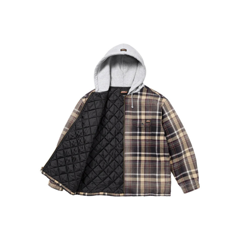 Supreme x Dickies FW23 WEEK9 PLAID HOODED ZIP UP SHIRT