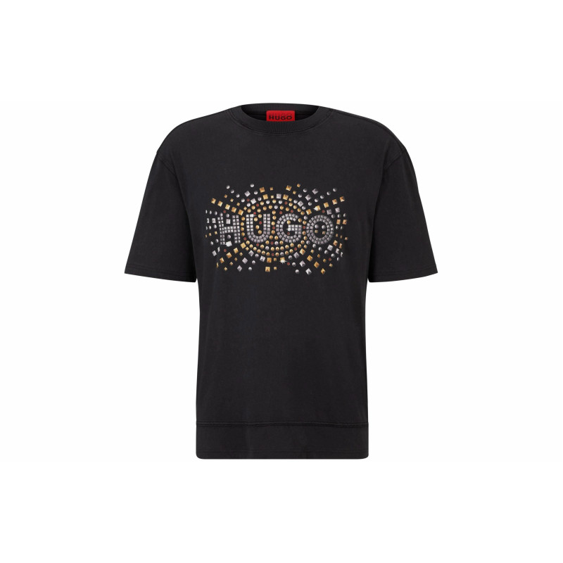 HUGO BOSS Cotton-Jersey T-Shirt With Stud-Effect Artwork T