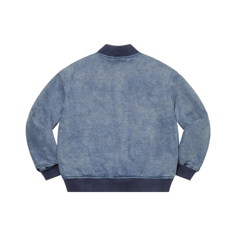 Supreme SS23 Week9 washed knockout denim varsity jacket Logo