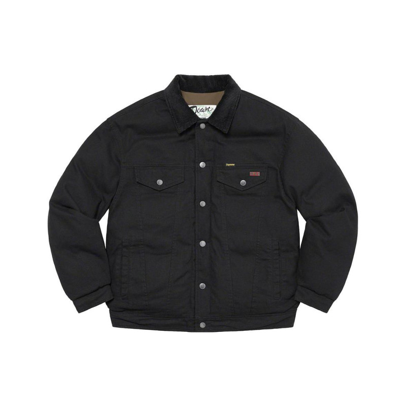 Supreme x Schott Supreme Week 15 Canvas Down Trucker Jacket Logo