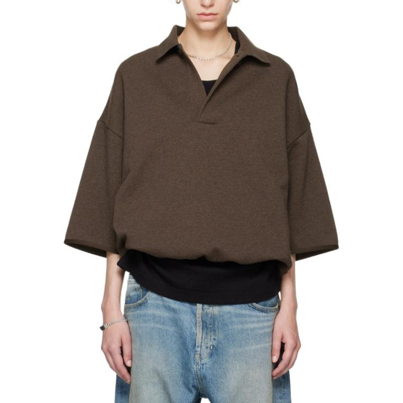 Fear of God Essentials 34 Sleeve Pol Heather Wood Polo Heather Wood