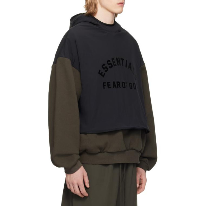 Fear of God Essentials SS24 Nylon Fleece Hooded Sweat InkJet Blk