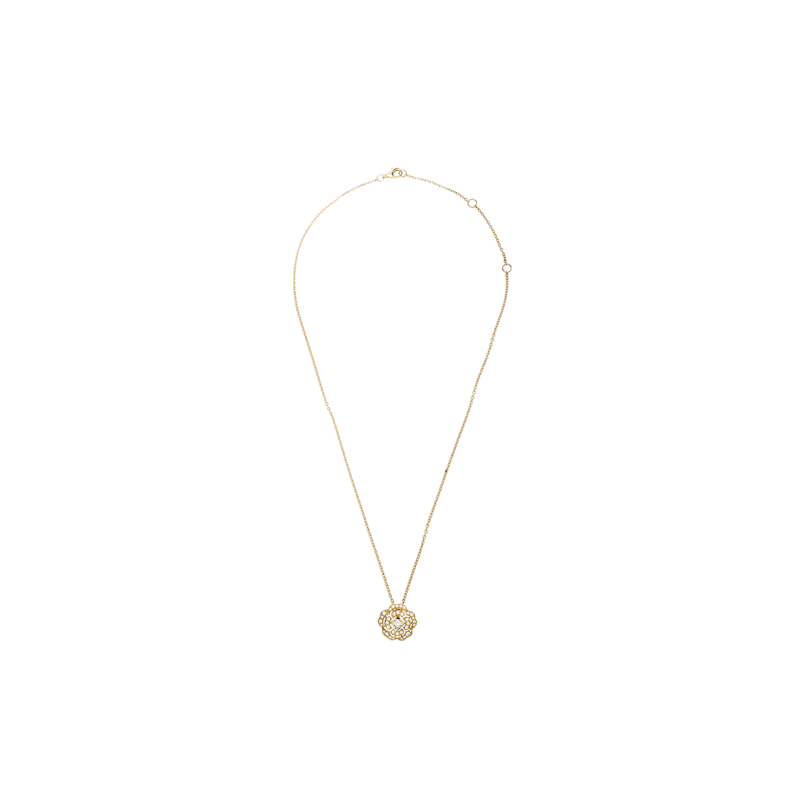 CHANCL CAMELLIA NECKLACE BUTTON 18K