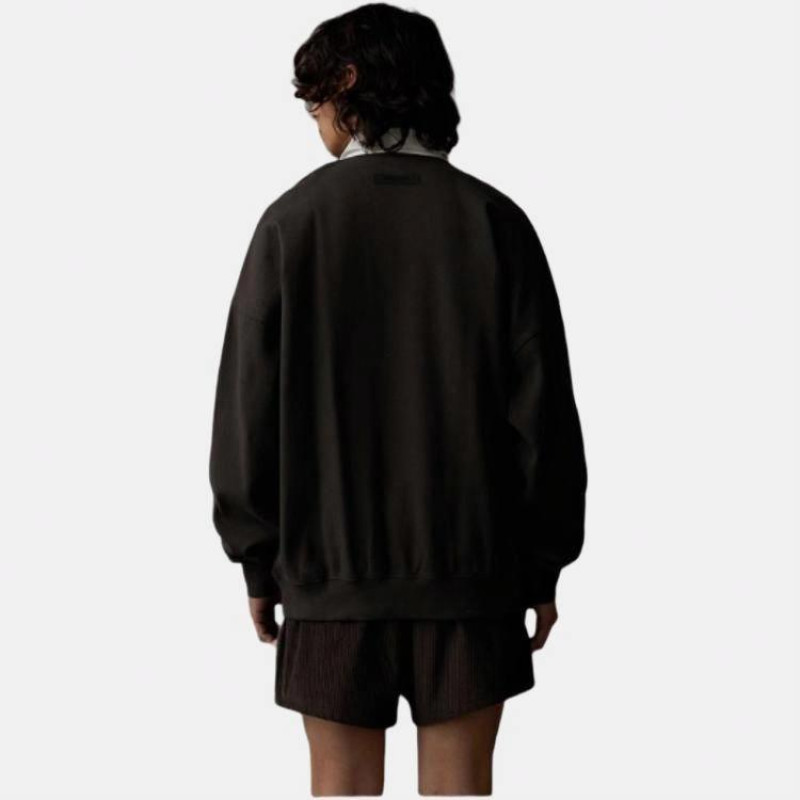 Fear of God Essentials SS23 waffle Raglan Hoodie off Black Logo