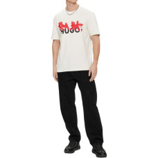 HUGO BOSS Relaxed-Fit T-Shirt In Cotton With Spray-Print Artwork T