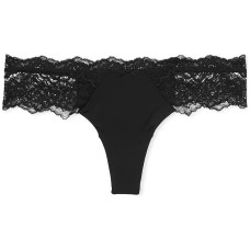 Victoria's Secret DREAM ANGELS Lace-Trim Thong PantyBlack 1