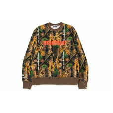 A BATHING APE BAPE FOREST CAMO WIDE CREWNECK LOGO