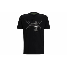 HUGO BOSS FW23 Cotton-Jersey T-Shirt With Crew Neck And Seasonal Artwork T