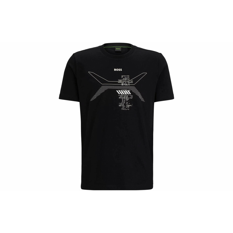 HUGO BOSS FW23 Cotton-Jersey T-Shirt With Crew Neck And Seasonal Artwork T