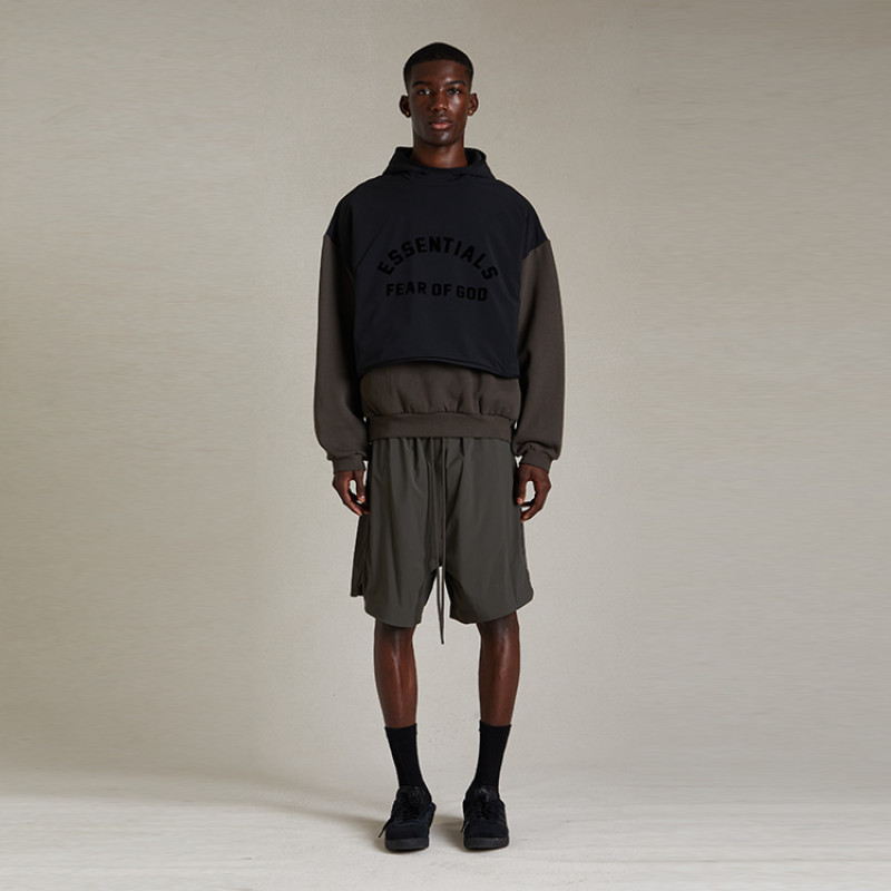 Fear of God Essentials SS24 Nylon Fleece Hooded Sweat InkJet Blk