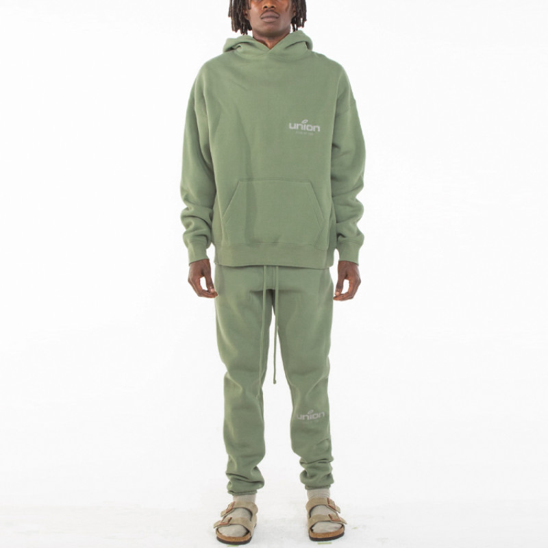 Fear of God Essentials x Union LA FW21 Vintage Hoodie Green Logo