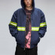 Supreme FW24 WEEK1 Reflective Stripe Hooded Work Jacket
