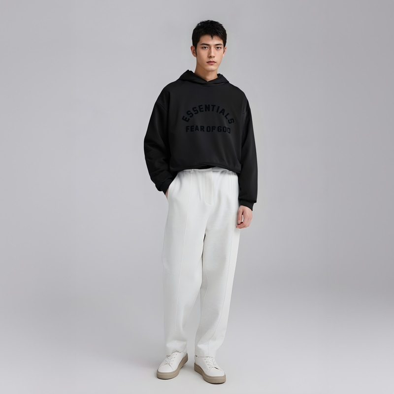 Fear of God Essentials SS24 drop2 Nylon Fleece Hooded Sweater Jet Black