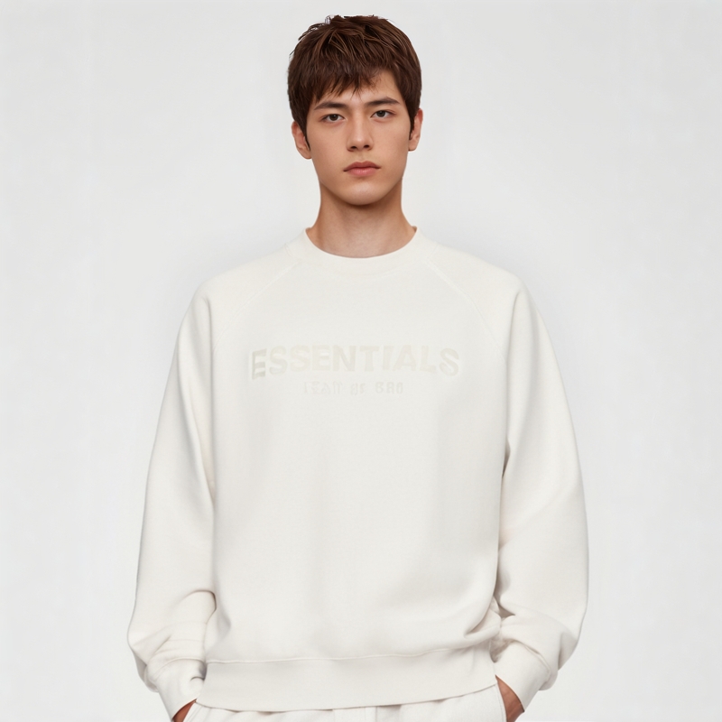 Fear of God Essentials FW21 Adult Pullover Crewneck Greige Logo