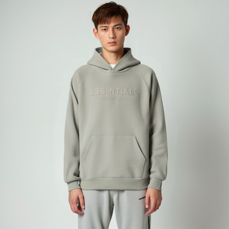 Fear of God Essentials SS23 Waffle Raglan Hoodie Seal Logo