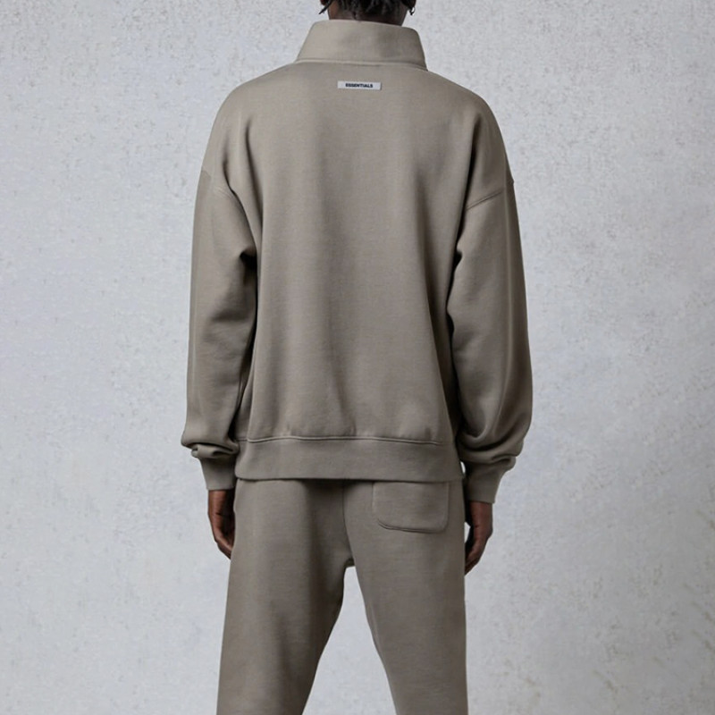 Fear of God Essentials FW20 Half Zip Sweatshirt Taupe