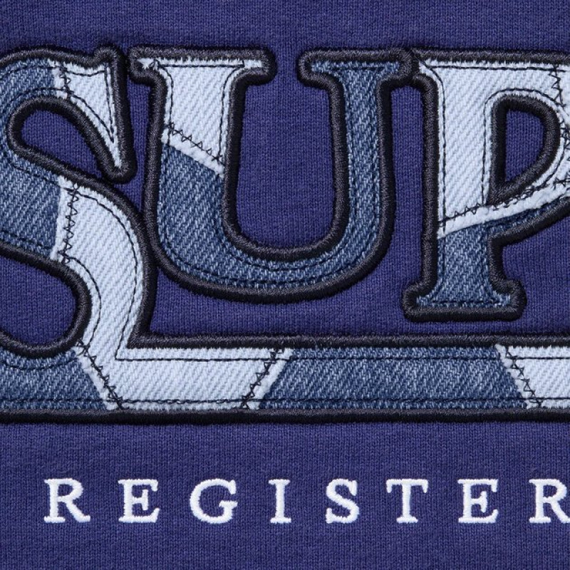 Supreme SS21 Week 17 Denim Logo Hooded Sweatshirt