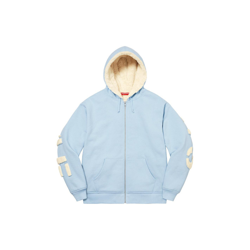 Supreme FW22 Week 17 Faux Fur Lined Zip Up Hooded Sweatshirt