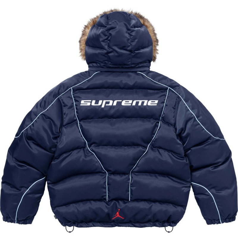 Supreme x Jordan FW24 Puffer Jacket logo