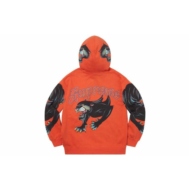 Supreme SS21 Week 15 Panther Zip Up Hooded Sweatshirt Logo