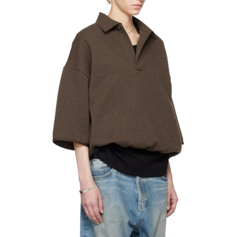 Fear of God Essentials 34 Sleeve Pol Heather Wood Polo Heather Wood