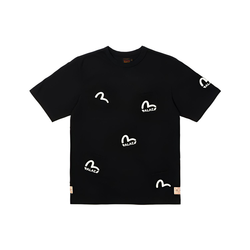 PALACE x EVISU Multi Pocket T-Shirt Black LogoT