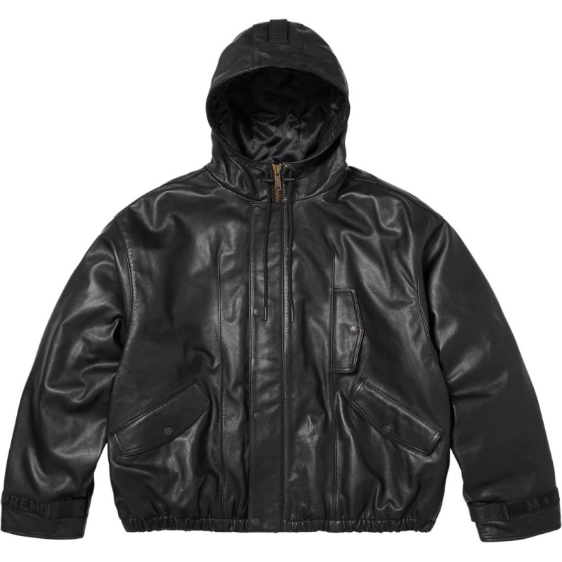 Supreme x Marith Franois Girbaud SS25 WEEK6 Hooded Leather Flight Bomber Jacket logo