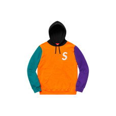 Supreme SS19 S Logo Colorblocked Hooded Sweatshirt Orange S