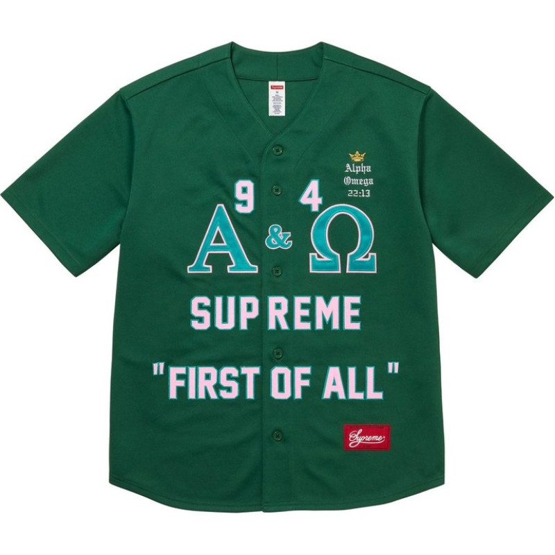 Supreme FW24 WEEK3 Alpha Omega Baseball Jersey T