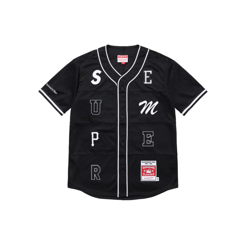 Supreme FW21 Week 12 x Mitchell Ness Patchwork Baseball Jersey V