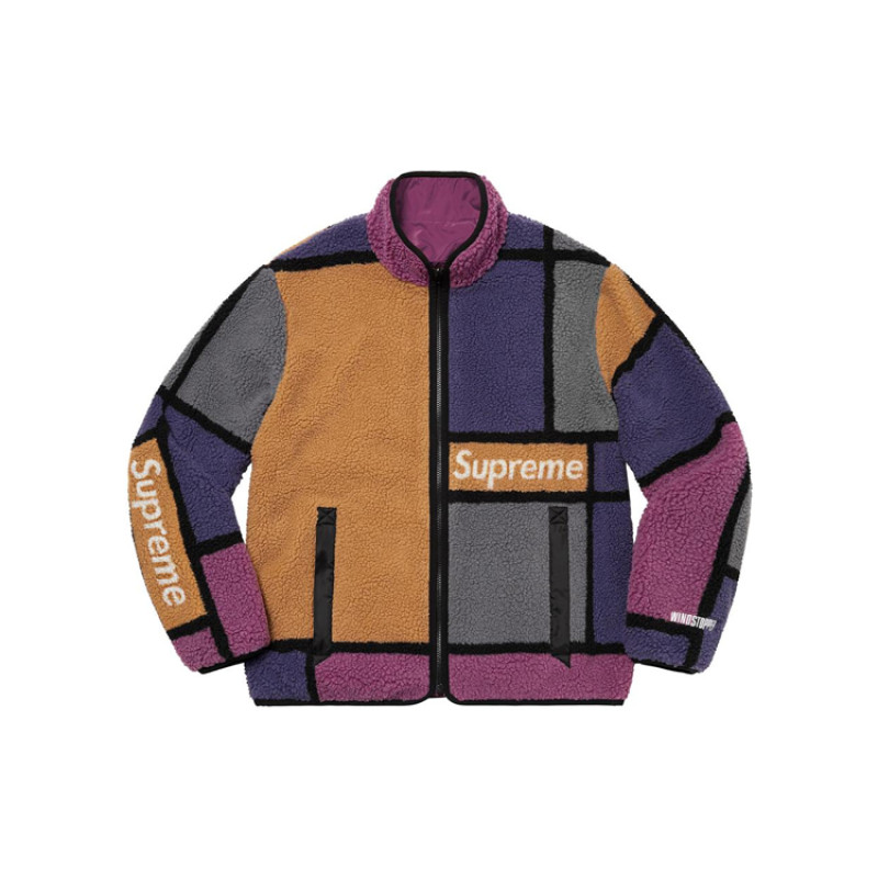 Supreme FW20 Week 8 Reversible Colorblocked Fleece Jacket