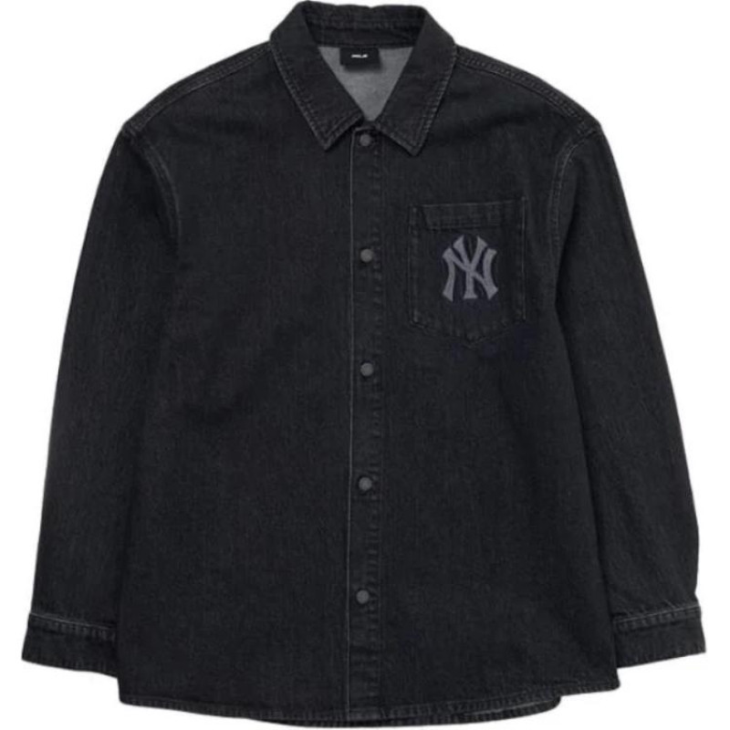 MLB Denim Coopers Mega Logo New York Yankees Denim Shirts Logo