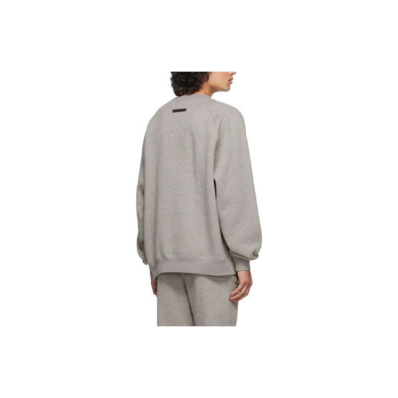 Fear of God Essentials FW21 Pullover Crewneck Dark Heather Oatmeal Logo