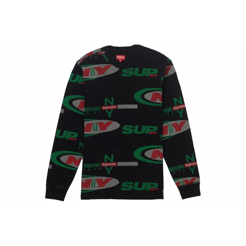 Supreme FW18 NY Waffle Thermal Black