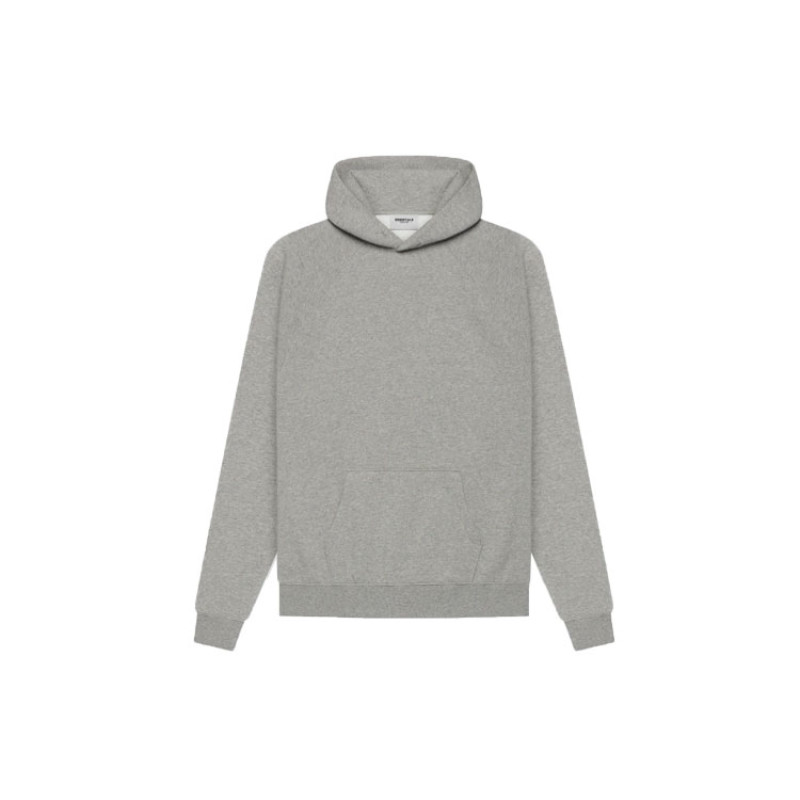 Fear of God Essentials SS21 Pullover Hoodie Dark Heather Oatmeal Logo