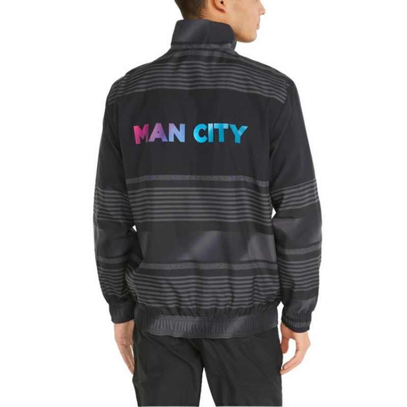 PUMA Mcfc Prematch Jacket Logo