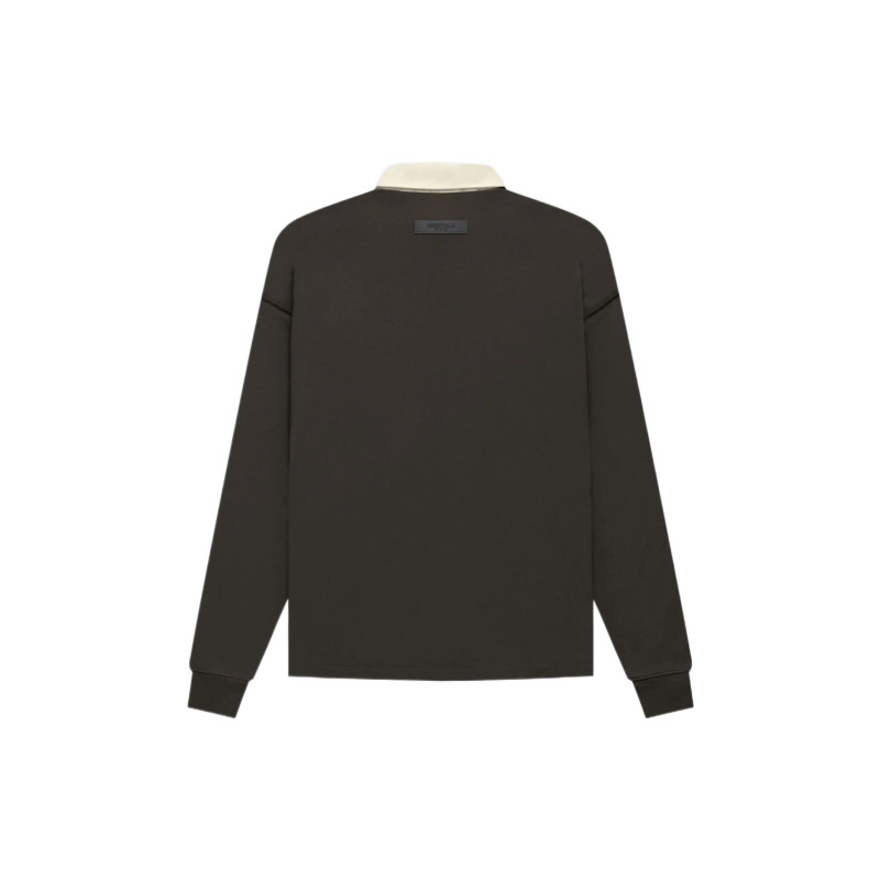 Fear of God Essentials FW22 Henley Rugby Off Black Polo