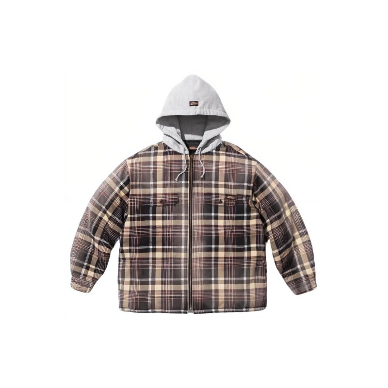Supreme x Dickies FW23 WEEK9 PLAID HOODED ZIP UP SHIRT