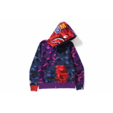 A BATHING APE Color Camo Crazy Shark Full Zip Hoodie
