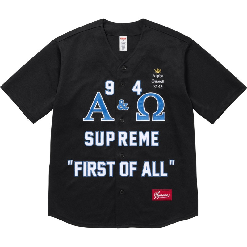 Supreme FW24 WEEK3 Alpha Omega Baseball Jersey T