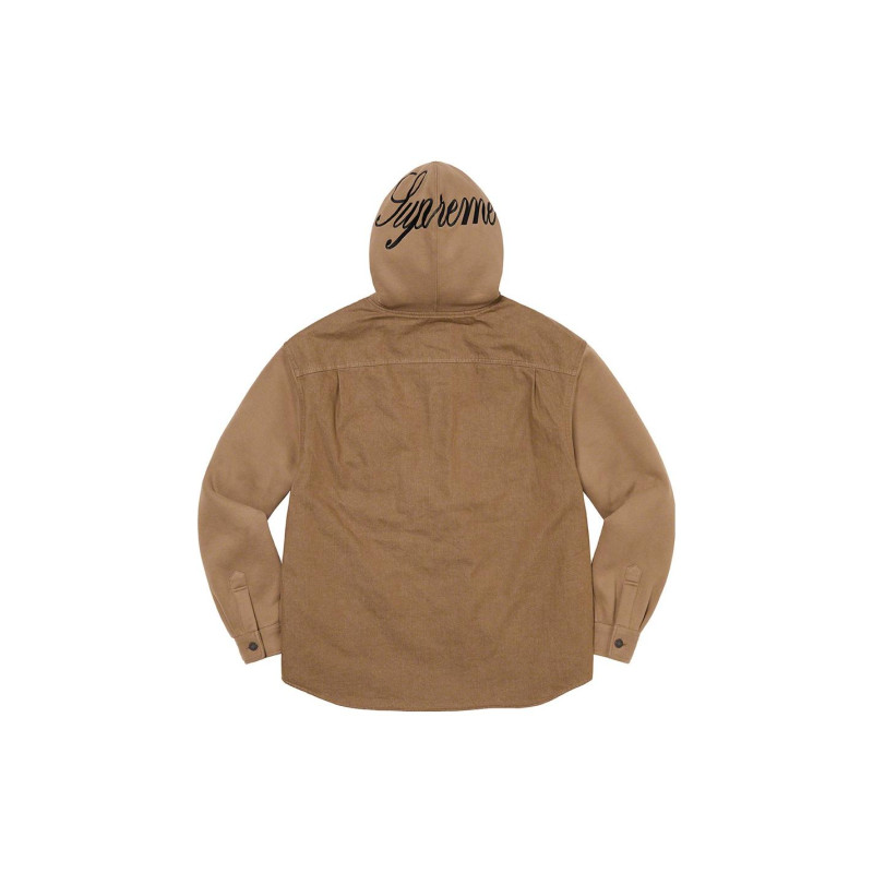 Supreme FW22 Week 12 Fleece Hooded Denim Shirt Logo