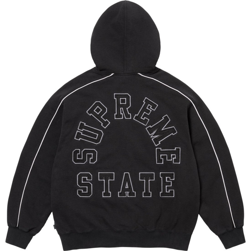 Supreme FW24 WEEK10 State Zip Up Hooded Sweatshirt logo