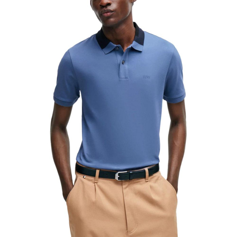 HUGO BOSS FW23 Interlock-Cotton Slim-Fit Polo Shirt LogoPoloT