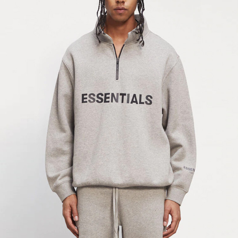Fear of God Essentials FW20 Half Zip Pullover Heather Oat